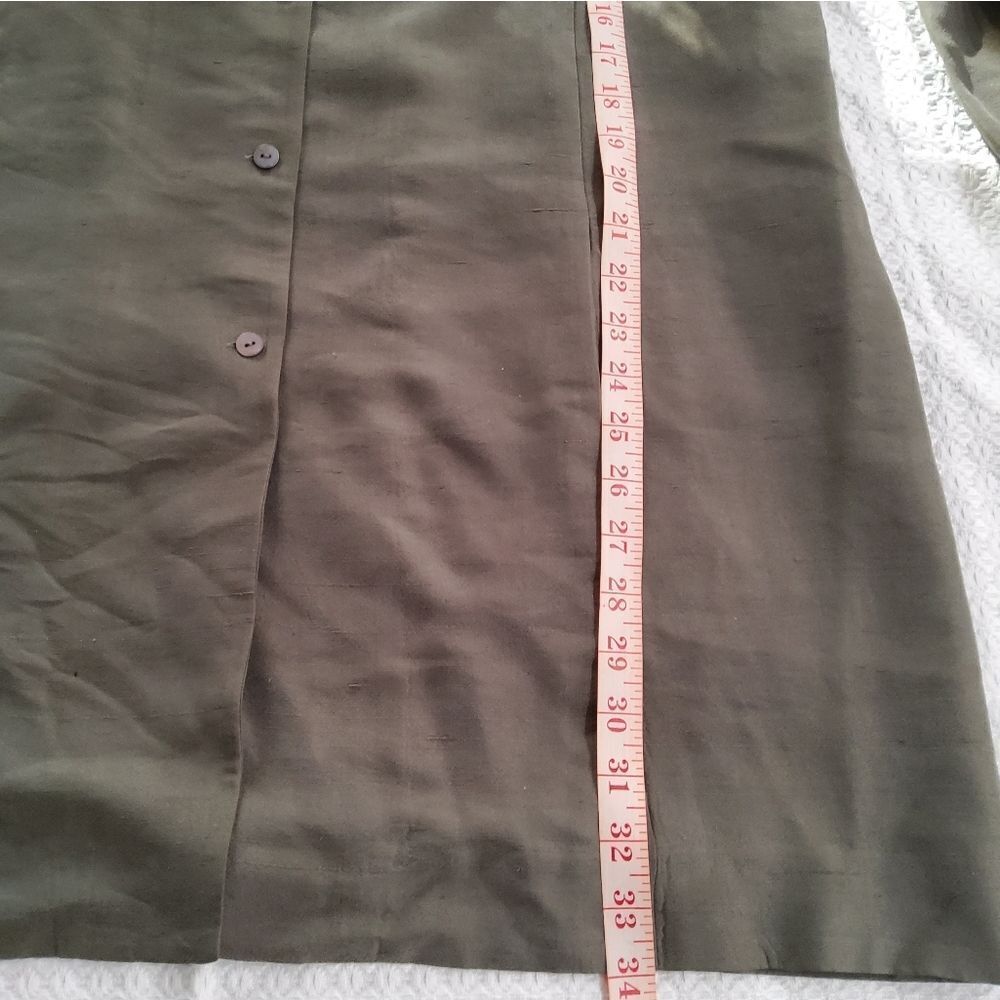 Eileen Fisher Silk Button Front Long Jacket Size L - Picture 12 of 14